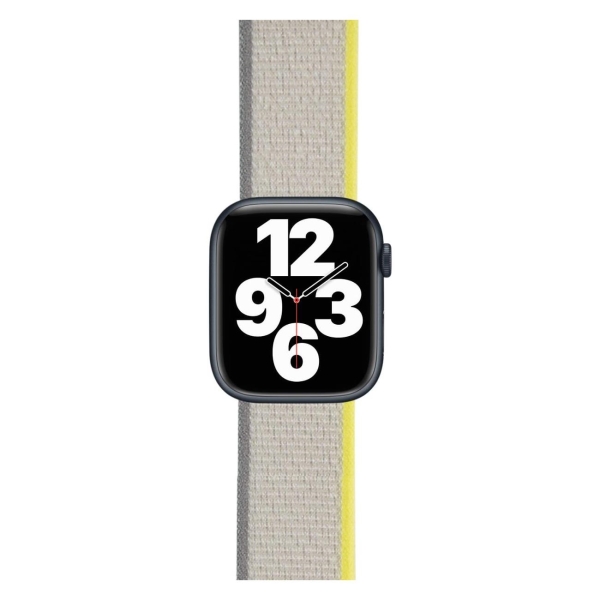 фото Ремешок для apple watch s3-s8/se/ultra, нейлон, 42/44/45/49mm yellow/beige (ут000033396) red line