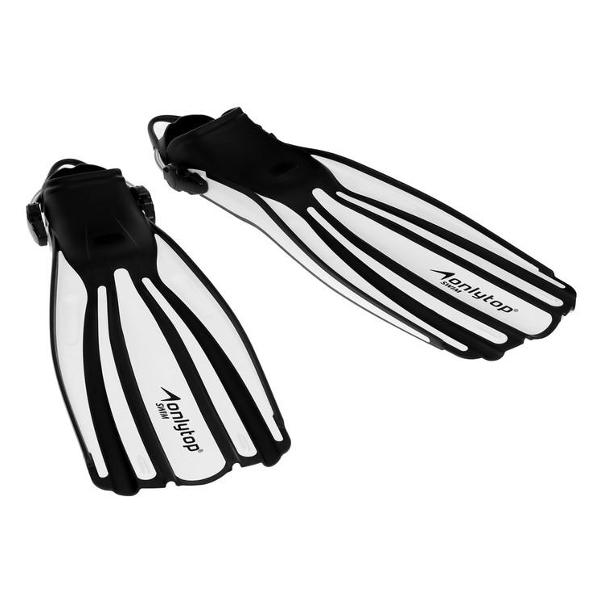 фото Ласты для дайвинга, с открытой пяткой, размер 41-44, черные/белые (9242090) onlytop