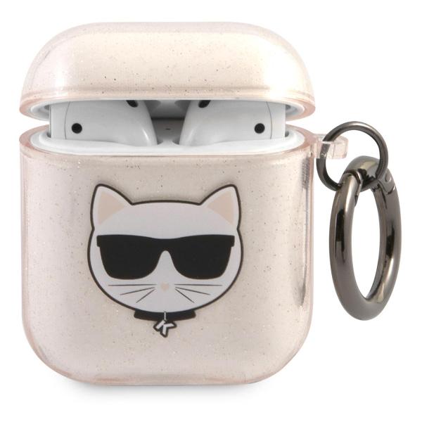 фото Чехол для airpods 1/2, с блестками tpu (kla2uchgd) karl-lagerfeld