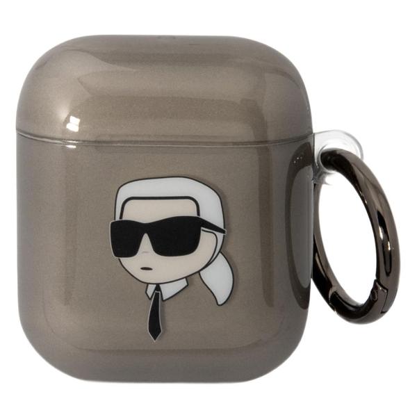 фото Чехол для airpods 1/2, с карабином, tpu, черный (kla2hniktck) karl-lagerfeld