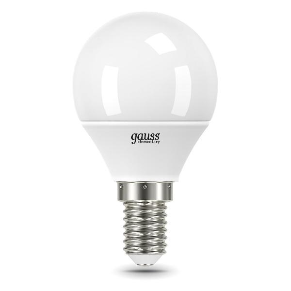 фото Светодиодные лампы led elementary шар 6w 420lm 3000k е14, 10 шт (53116) gauss