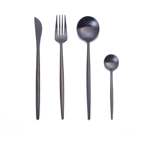фото Набор столовых приборов черный матовый, 4 предмета (371mh-6-15) zdk