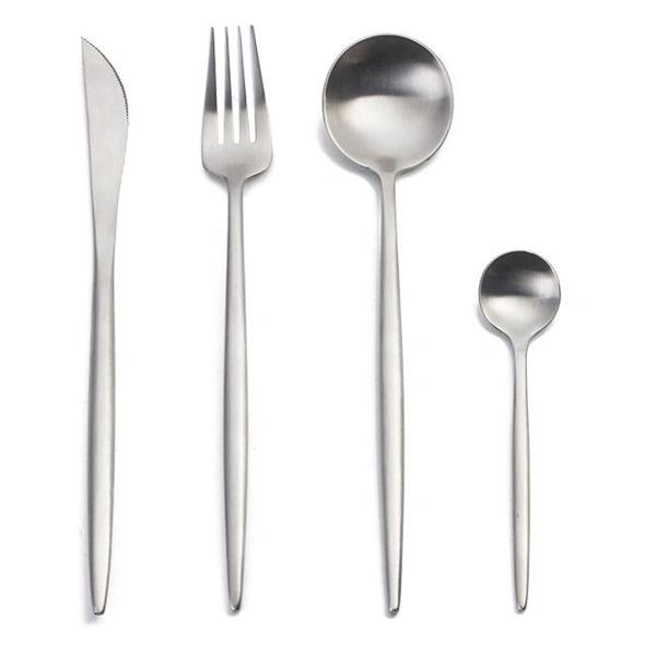 фото Набор столовых приборов серебристый матовый, 4 предмета (371mh-6-16) zdk