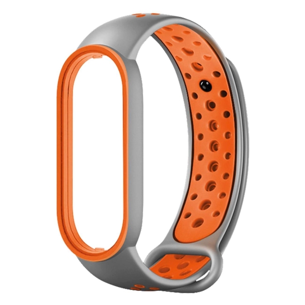 фото Ремешок для xiaomi mi band 7 grey/orange red line