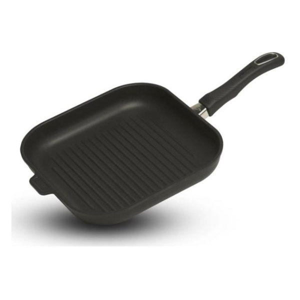 фото Сковорода-гриль для индукционных плит, съемная ручка, 28 см, черная (a17-428) gastrolux