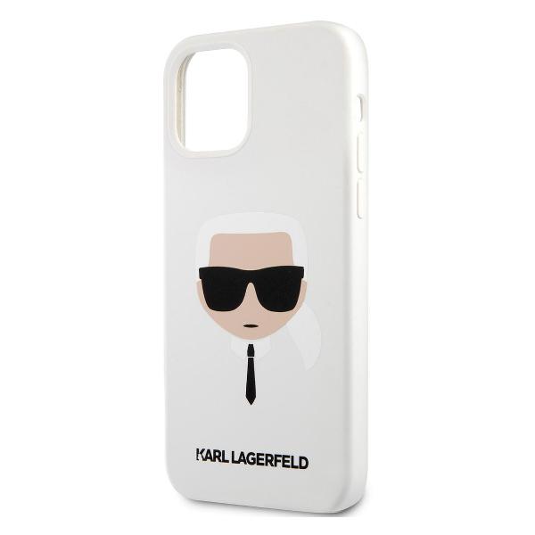 фото Чехол liquid silicone karl's head для iphone 12/12 pro, белый (klhcp12mslkhwh) karl-lagerfeld