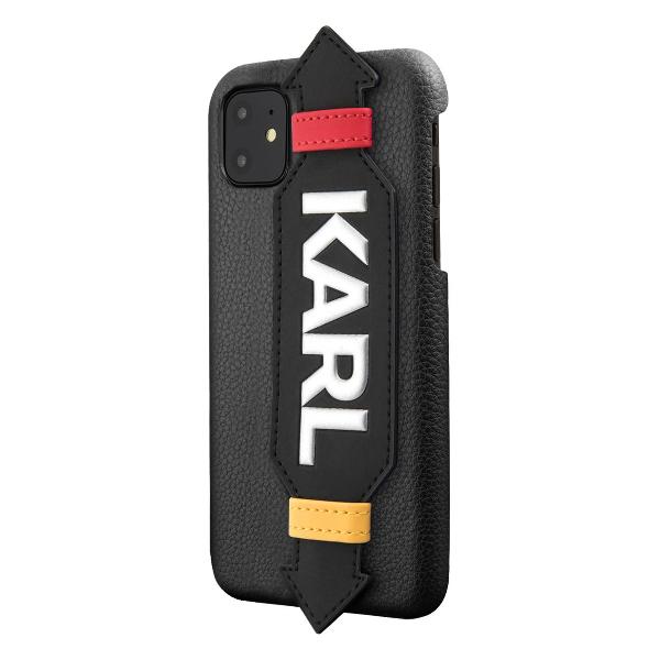 фото Чехол pu leather with strap для iphone 11, черный (klhcn61hdawbk) karl-lagerfeld