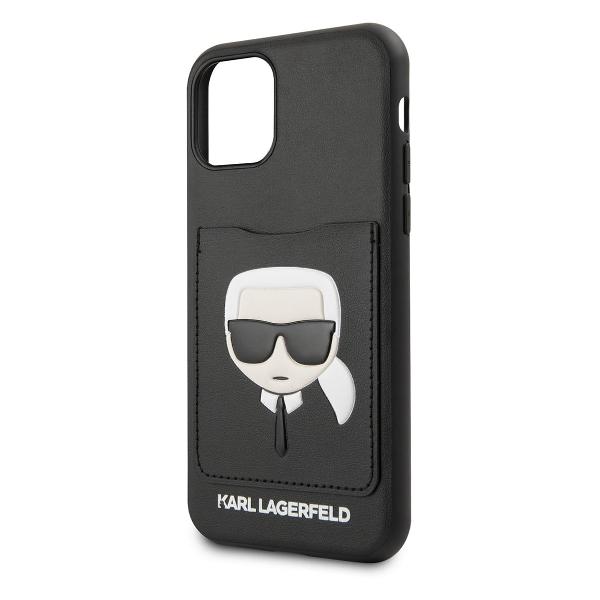 фото Чехол pu leather with cardslot для iphone 11, черный (klhcn61cskcbk) karl-lagerfeld