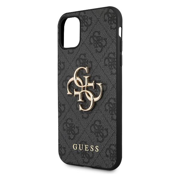 фото Чехол pu 4g big metal logo для iphone 11, серый (guhcn614gmggr) guess