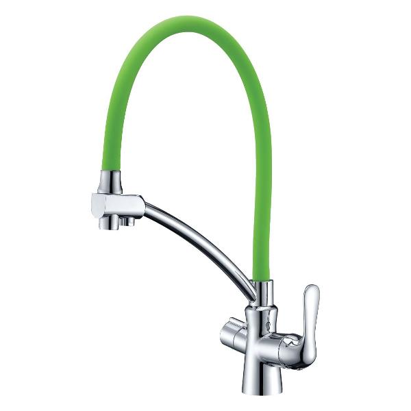 фото Смеситель для кухни comfort, с подключением к фильтру с питьевой водой green/chrome (lm3070c-green) lemark