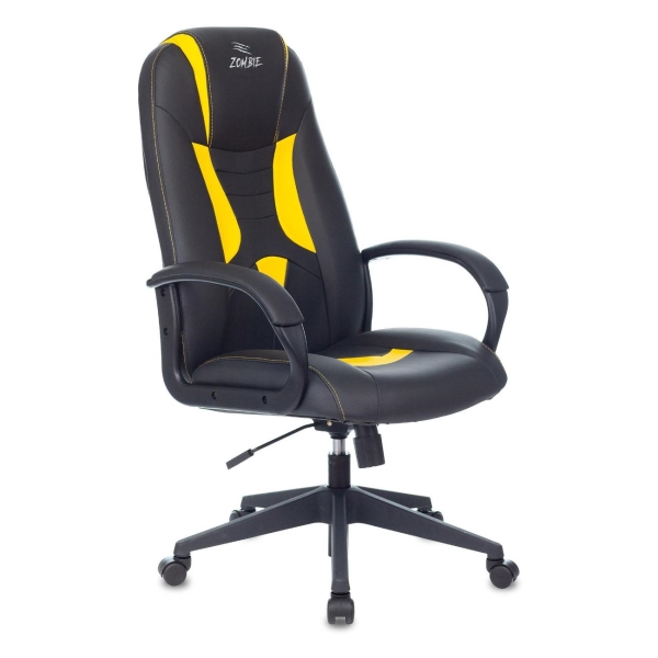 фото Игровое кресло zombie 8 black/yellow бюрократ