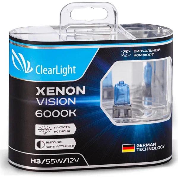 фото Лампа автомобильная галогенная h3 xenonvision, 2 шт (mlh3xv) clearlight