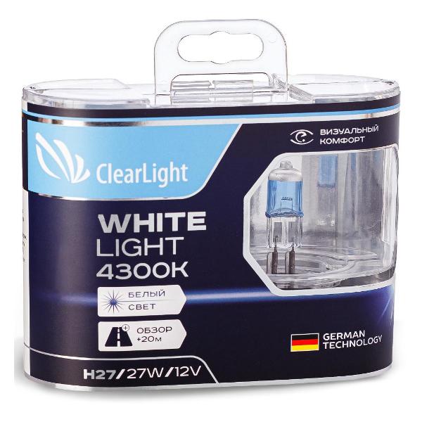 фото Лампа автомобильная галогенная h27 whightlight, 2 шт (mlh27wl) clearlight