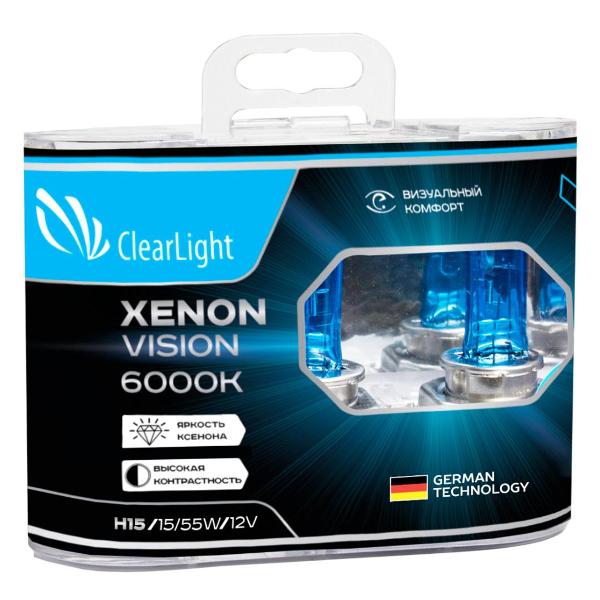 фото Лампа автомобильная галогенная h15 xenonvision, 2 шт (mlh15xv) clearlight