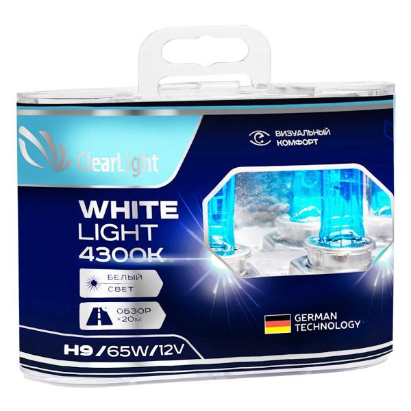 фото Лампа автомобильная галогенная h9 whightlight, 2 шт (mlh9wl) clearlight