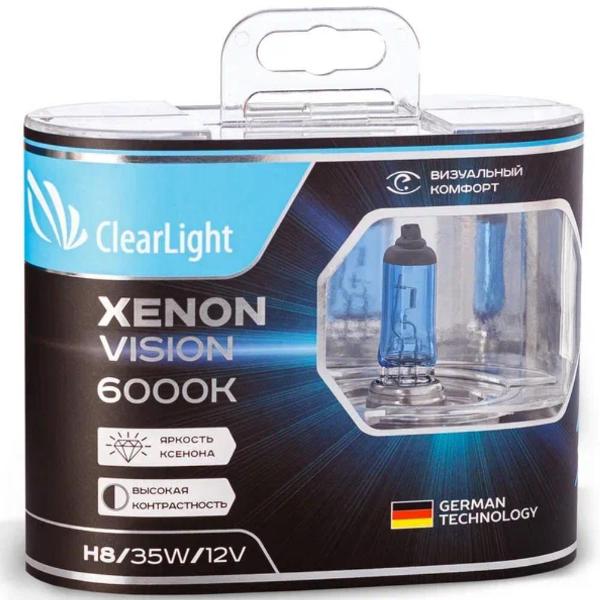 фото Лампа автомобильная галогенная h8 xenon vision, 2 шт (mlh8xv) clearlight