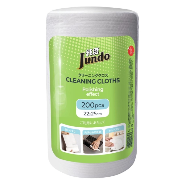 фото Салфетки для уборки cleaning cloths, с полирующим эффектом, 22х25 см, 200 шт jundo