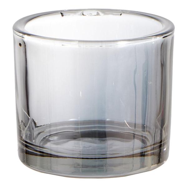 фото Подсвечник "стакан", стекло, на 1 свечу, 8х9,3х9,3 см, прозрачный графит (5491444) сималенд