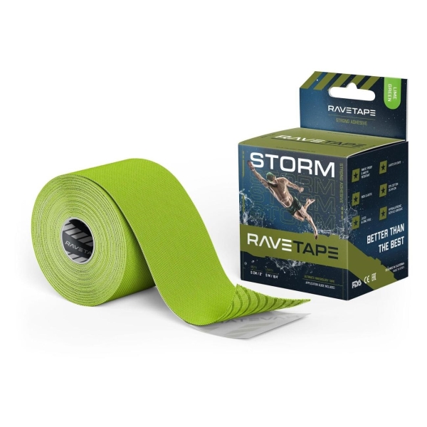 фото Кинезио тейп storm, 5 см x 5 м lime (rvts-lme-55) ravetape