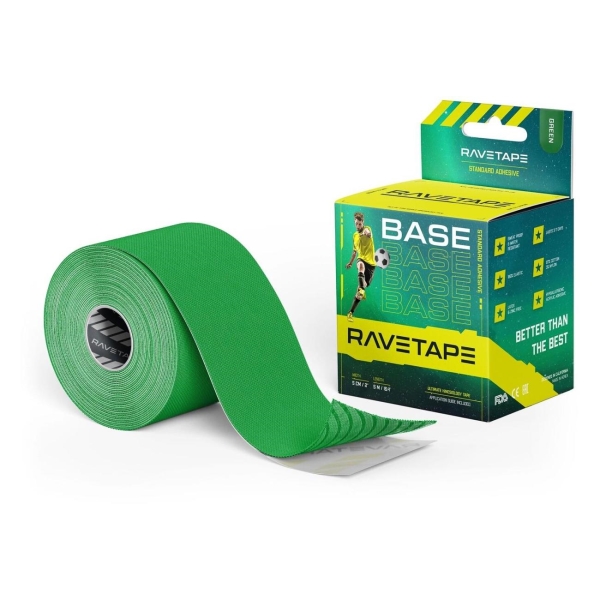 фото Кинезио тейп base, 5 см x 5 м green (rvtb-grn-55) ravetape