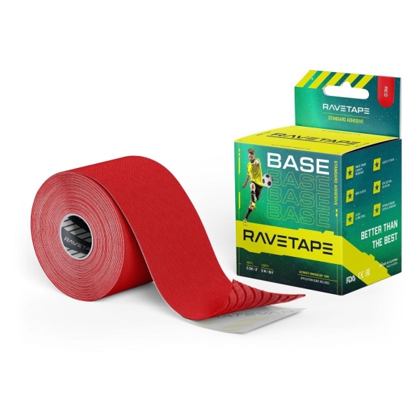 фото Кинезио тейп base, 5 см x 5 м red (rvtb-red-55) ravetape