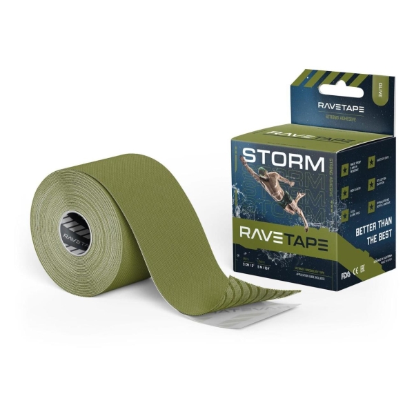 фото Кинезио тейп storm, 5 см x 5 м olive (rvts-olv-55) ravetape