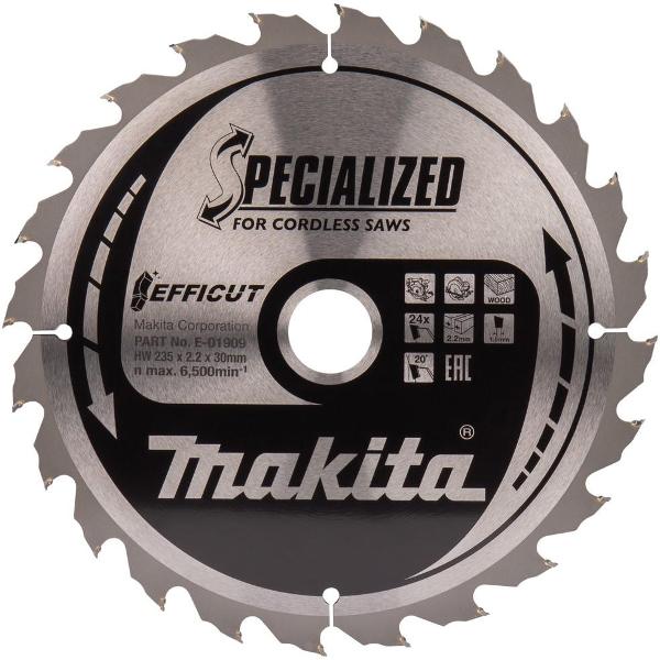 фото Диск пильный по дереву efficut, 235x30х1,5 мм, 24t (e-01909) makita