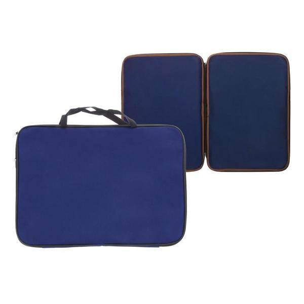 фото Папка для рисунков и чертежей "стандарт", а3, с ручками, текстиль, 47х35х2 см, синяя (1093112) calligrata