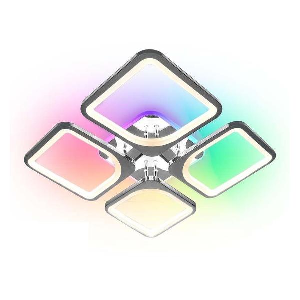 фото Светильник потолочный look rgb 110w 5s-app-550x550x70-chrome/white-220-ip20_ч estares