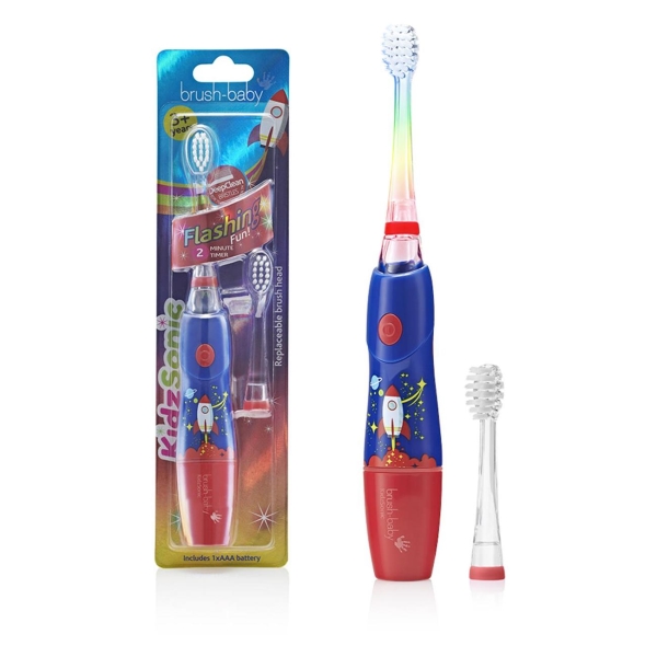 фото Электрическая зубная щетка kidzsonic ракета blue (brb189) brush baby