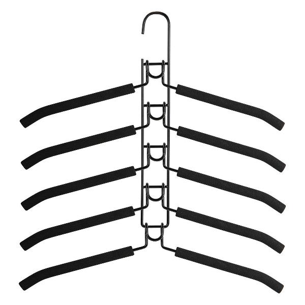 фото Вешалка-плечики трансформер, 5 плечиков, металл с покрытием, черные (607474) brabix