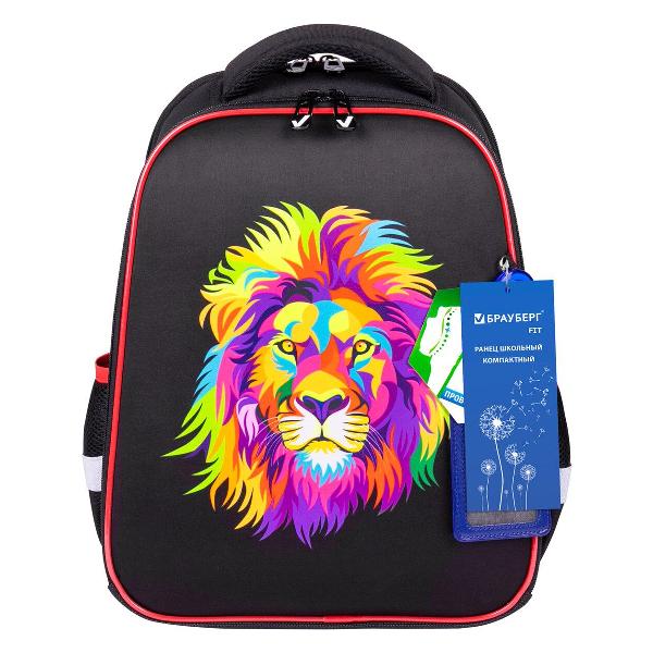 фото Ранец fit colorful lion, 2 отделения, 38х27х14 см (270618) brauberg