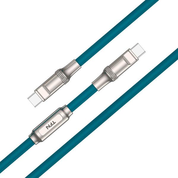 фото Кабель 2xusb type-c diy 100w, 1,5m blue (tfn-c-diy-cc15m-bl)