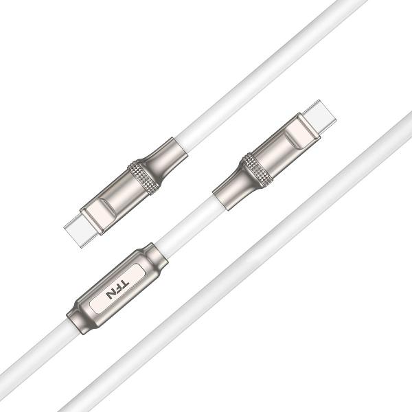 фото Кабель 2xusb type-c diy 100w, 1,5m white (tfn-c-diy-cc15m-wh)