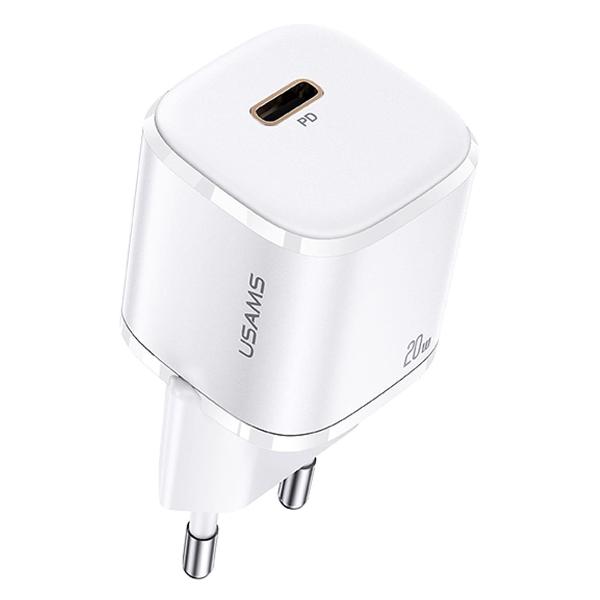 фото Сетевое зарядное устройство usams-xfk fast t36 eu 20w 1c charger + кабель us-sj484 u63 20w pd white (xfkxlogtl02)