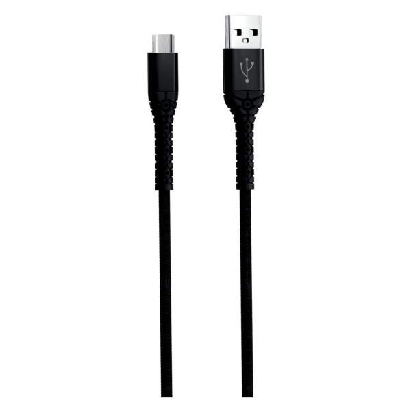 фото Кабель usb/microusb 3а, тканевая оплетка black (ут000024532) mobility