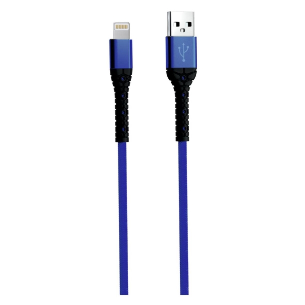 фото Кабель usb/lightning 3а, тканевая оплетка blue (ут000024542) mobility