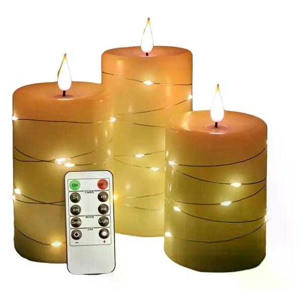 фото Светодиодные свечи homium led elementary candle 2, гирлянда, 3 шт (371mh-24-7) zdk