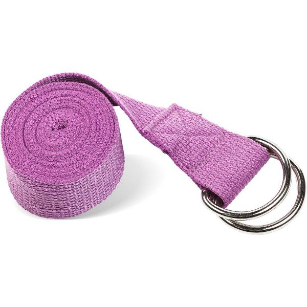 фото Ремень для йоги yoga strap, с металлическим карабином, фиолетовый (py7500) prctz