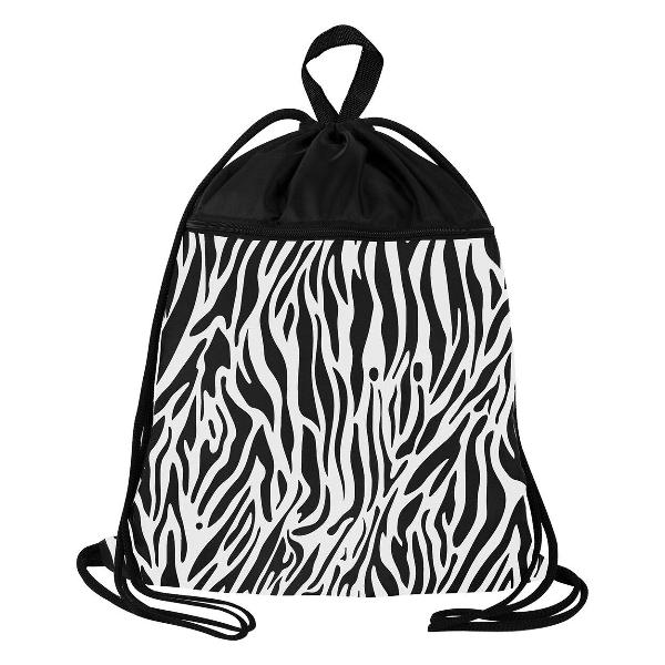 фото Мешок для обуви zebra, большой, с ручкой, карман на молнии, сетка, 49х41 см (271611) brauberg