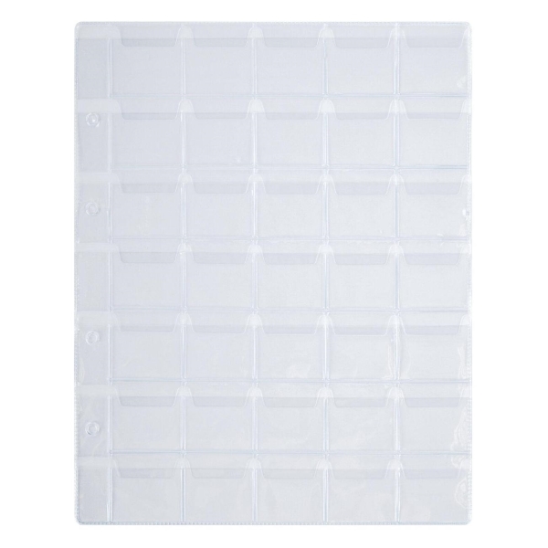 фото Листы-вкладыши для альбома optimaна, на 35 монет, пвх, 32 мм, 10 шт, 200х250 мм, 10 шт (238085) staff