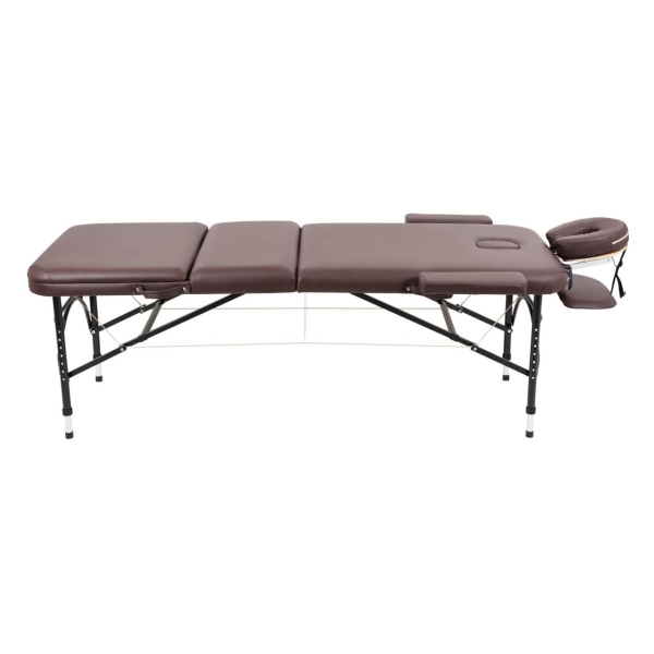 фото Массажный стол strong, 3-х секционный, алюминиевый, 70 см, коричневый atlas sport