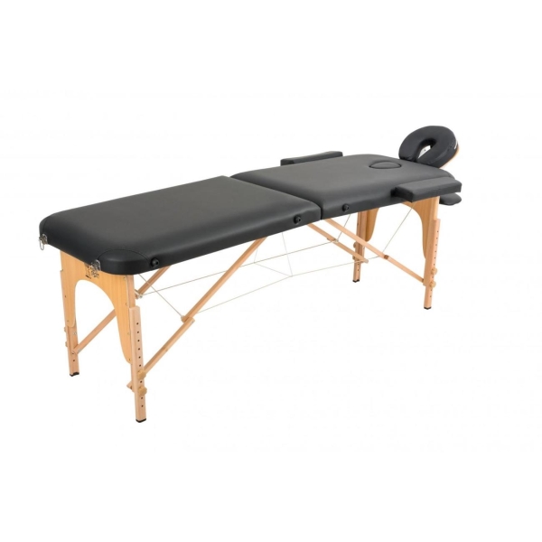 фото Массажный стол складной, 2-х секционный, деревянный, 60 см, черный atlas sport