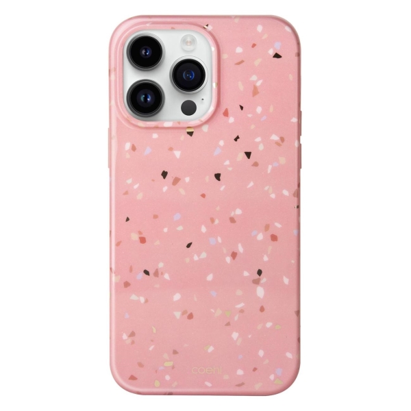 фото Чехол для iphone 14 pro coehl terrazzo coral pink (ip6.1p(2022)-tezcpk) uniq