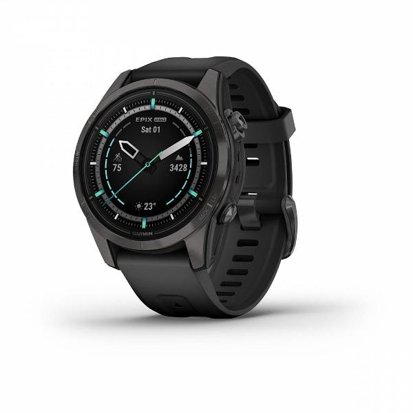 фото Смарт-часы epix pro (gen 2) sapphire edition | 42 mm carbon gray dlc titanium with black band (010-02802-14) garmin