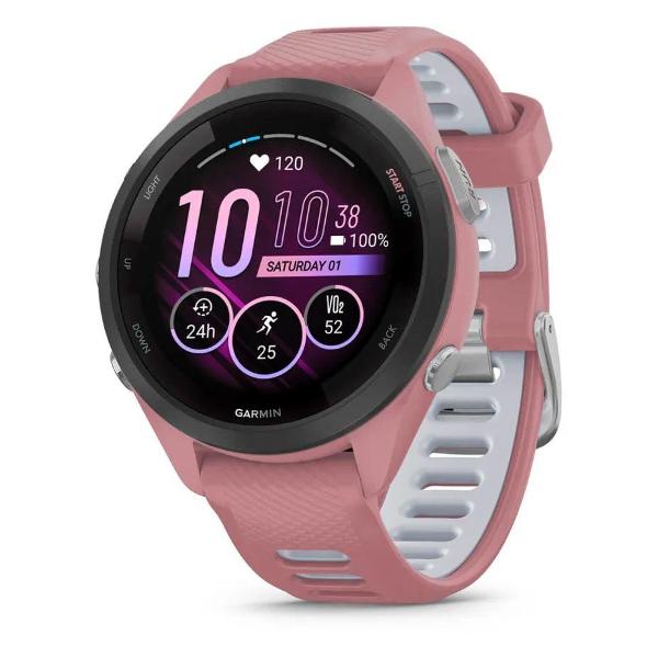 фото Смарт-часы forerunner 265s black bezel with light pink case and light pink/whitestone silicone band (010-02810-05) garmin