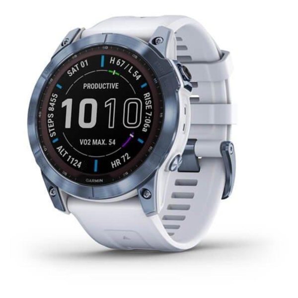 фото Смарт-часы fenix 7x sapphire solar edition mineral blue titanium with whitestone band (010-02541-14) garmin