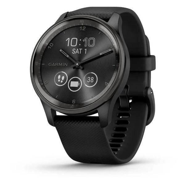 фото Смарт-часы vivomove trend slate stainless steel bezel with black case and silicone band (010-02665-00) garmin