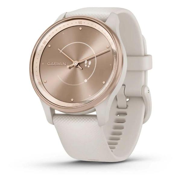 фото Смарт-часы vivomove trend peach gold stainless steel bezel with ivory case and silicone band (010-02665-01) garmin