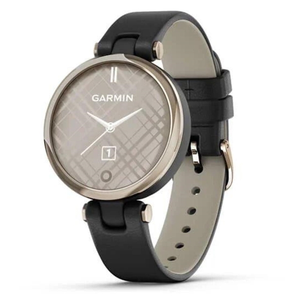 фото Смарт-часы lily classic edition cream gold bezel with black case and italian leather band (010-02384-a1) garmin